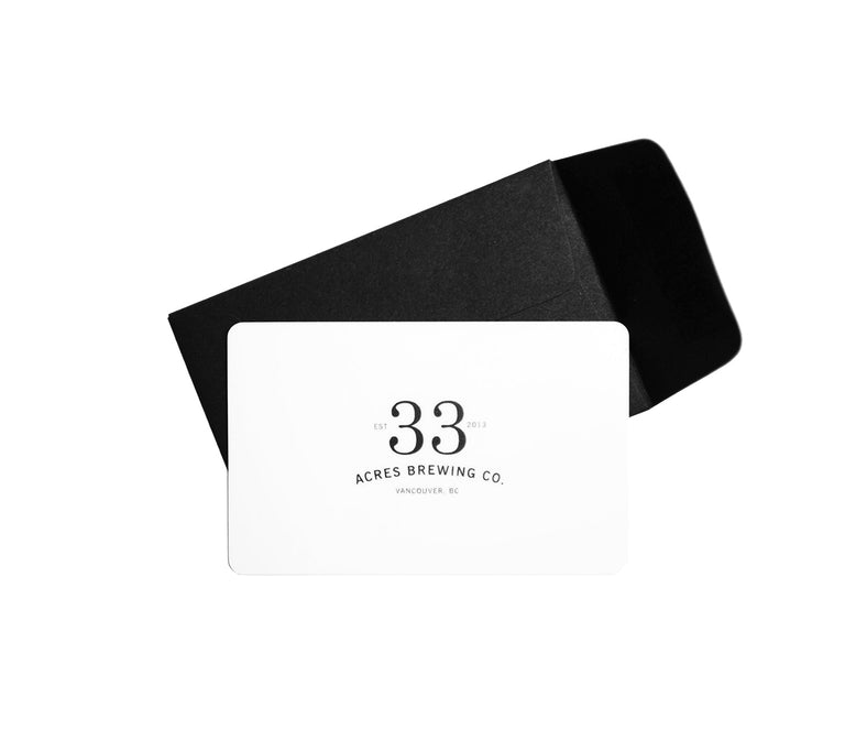 Calgary Tasting Room Gift Card 33 Acres Brewing